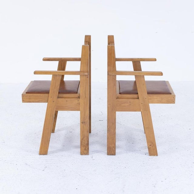 Wood Vintage Rationalist Armchairs, 1970s, Set of 6 For Sale - Image 7 of 15