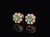 Green Certified Natural 1.8cts vs F Diamond Emerald 18k Solid Gold Floral Stud Earrings, A Pair For Sale - Image 8 of 10