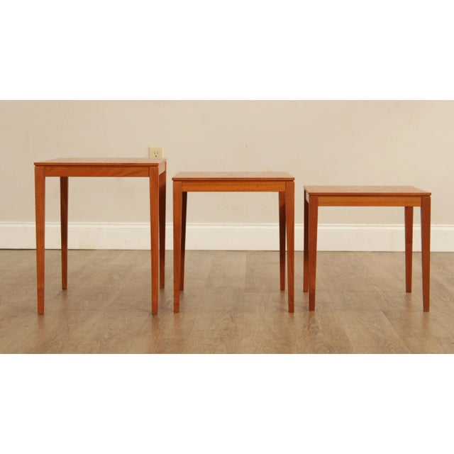 Mid Century Danish Modern Nesting Tables - Set of 3 For Sale - Image 4 of 13