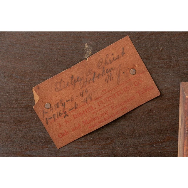 1940s Mission Oak Arts & Craft Extension Dining Table For Sale - Image 9 of 10