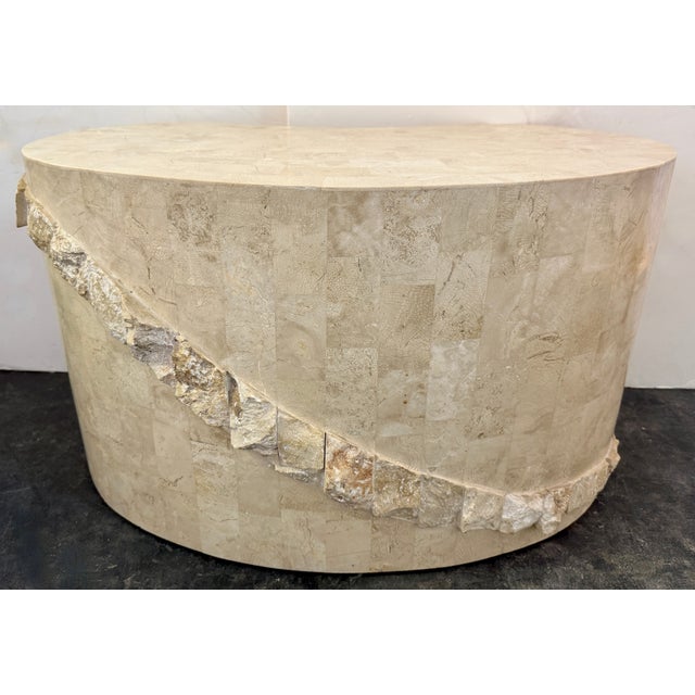 1980s Postmodern Tessellated Mactan Stone Kidney/Bean-Shaped Coffee Table For Sale - Image 4 of 7