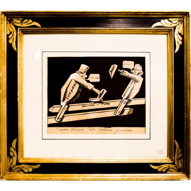 Mario Sironi, The Question of Fiume, 1920s, Tempera on Paper For Sale