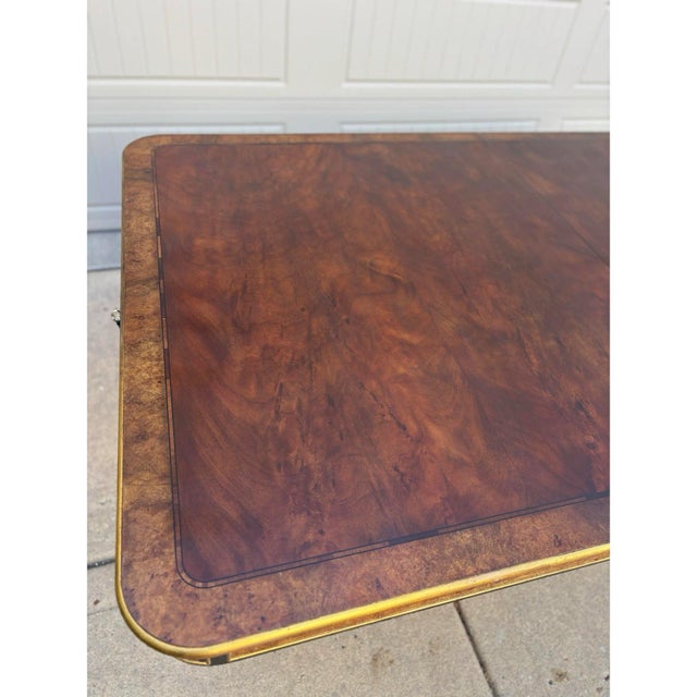 Baker Furniture Company Neoclassical Empire Double Pedestal Dining Table by Baker For Sale - Image 4 of 11