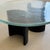 A striking vintage coffee table by Heinz Lilienthal with an impressive solid cast glass tabletop. The artfully textured...
