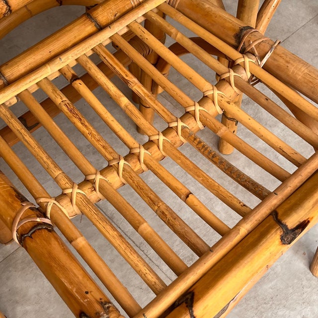 Light Yellow Mid-Century Bamboo and Rattan Chairs, 1960s, Set of 4 For Sale - Image 8 of 18