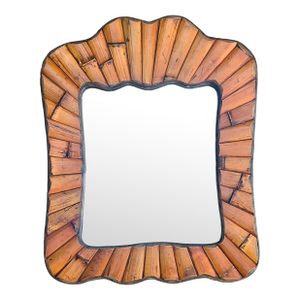 Vintage Boho Split Bamboo Mirror