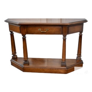 Vintage Ethan Allen Cherry Wood Console Table Entryway Sofa 1 Drawer For Sale