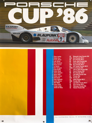 Cup 86 Porsche Poster from Erich Strenger, 1986