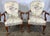 Cream Mid-Century Weiman Furniture Carved Mahogany Georgian Style Figural Lounge Chairs - A Pair For Sale - Image 8 of 12