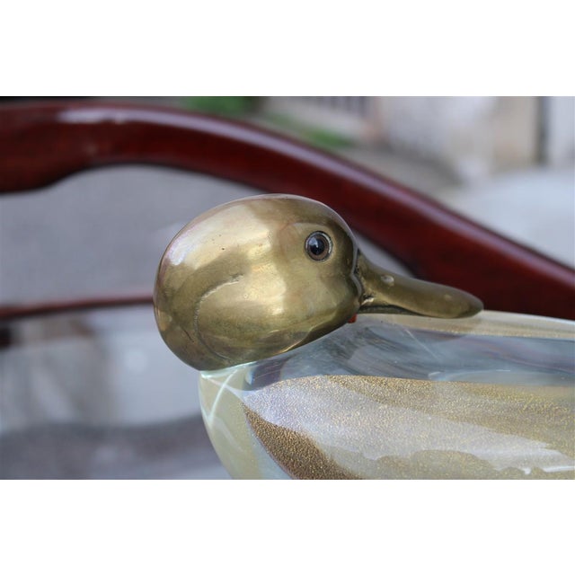 Murano Glass and Brass Duck from La Murrina, 1970 For Sale - Image 6 of 10