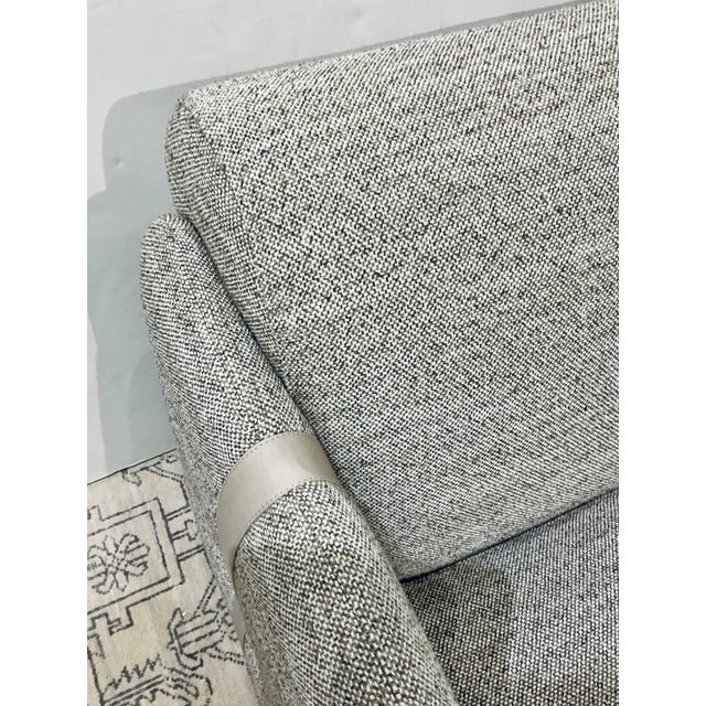 2020s Caracole Modern Taupe and Ivory Textured Cigar Club Sofa For Sale - Image 5 of 6