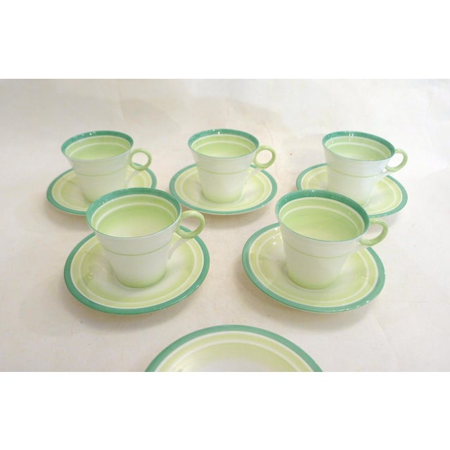 English Art Deco Coffee Service by E. Slater for Shelley Potteries, 1930s, Set of 7 For Sale - Image 3 of 18