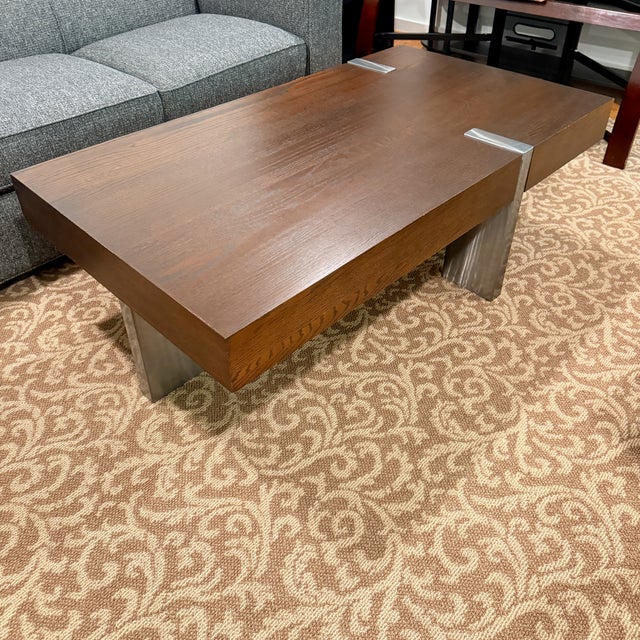 Brown Arcadia Rectangle Cocktail Table For Sale - Image 8 of 9