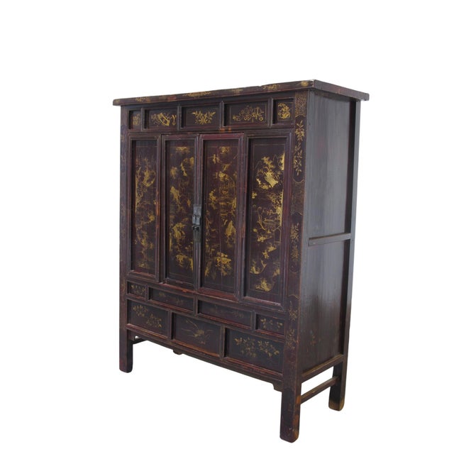 Chinoiserie Antique Chinese Chinoiserie-Style Cabinet For Sale - Image 3 of 15