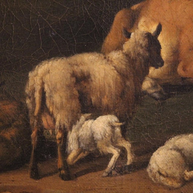 Flemish Artist, Bucolic Landscape, 1760, Oil on Canvas, Framed For Sale - Image 10 of 16