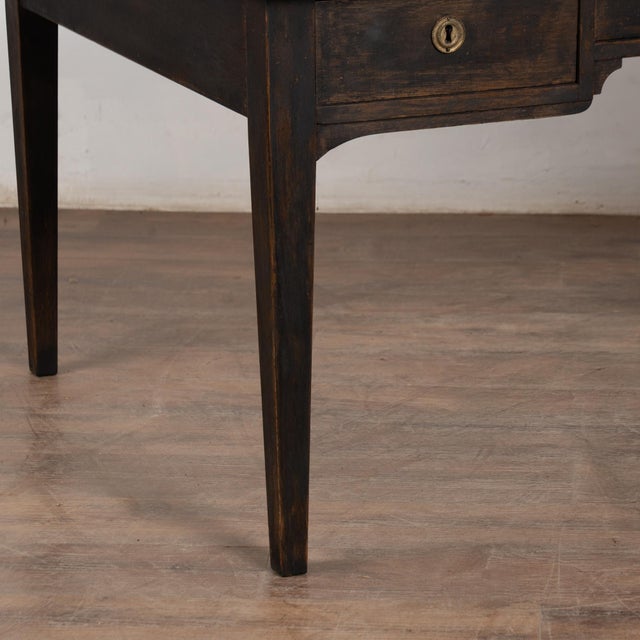 19th Century Swedish Black Painted Pine Partner’s Desk For Sale - Image 12 of 14