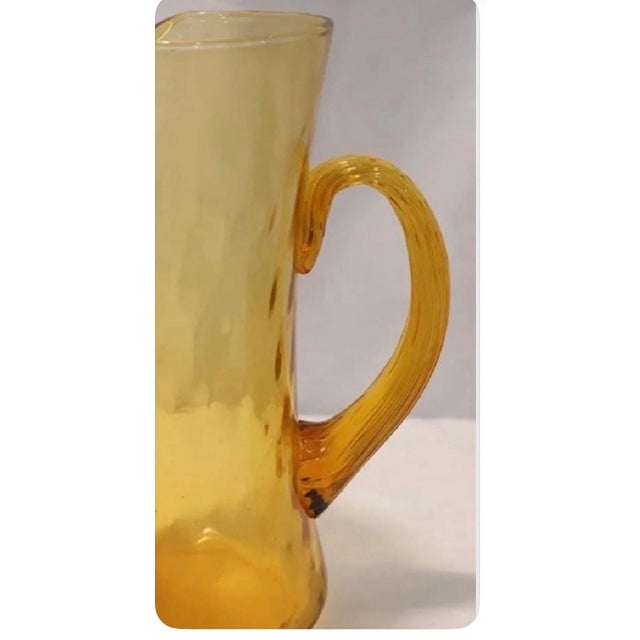 1940 “Anchor Hocking” Depression Amber Glass Pitcher & 8 Fitz Glasses. For Sale In Greenville, SC - Image 6 of 6