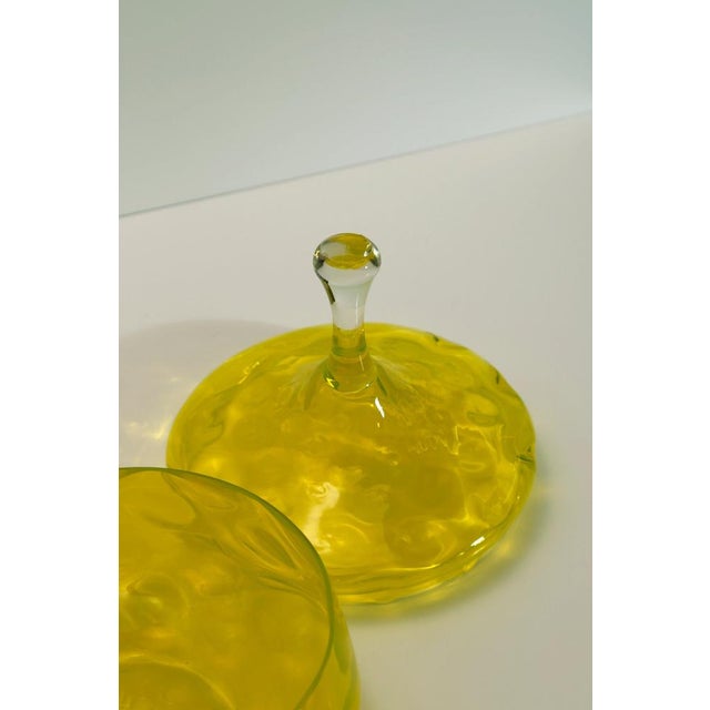 Yellow Glass Apothecary Jar from Stelvia Empoli, Italy, 1950s For Sale - Image 9 of 10
