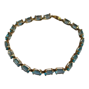 Blue Topaz 10k Yellow Gold Bracelet