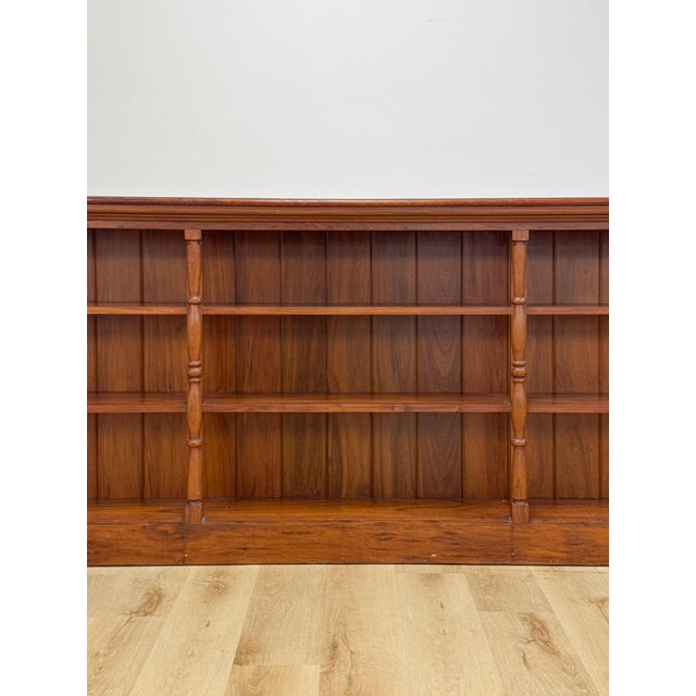 Mid 20th Century 1 of 1 Handmade Burlwood MCM Double Sided Shelf Room Divider For Sale - Image 4 of 14