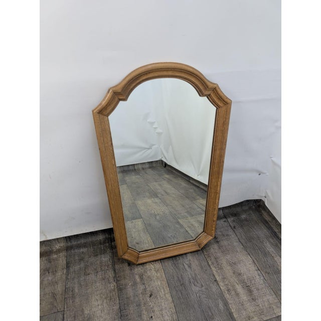 Vintage Oak Wooden Framed Mirror For Sale - Image 6 of 11