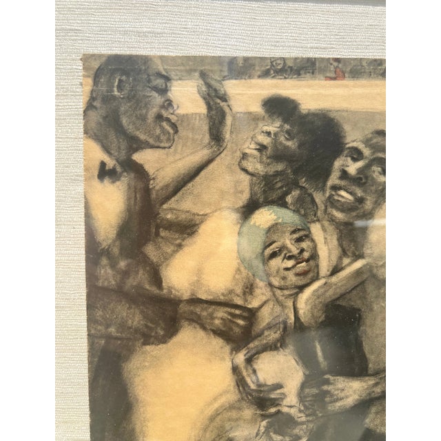 Black French "Le Bal Noir" by Jean Auscher, C. 1925 Pochoir Lithograph For Sale - Image 8 of 8