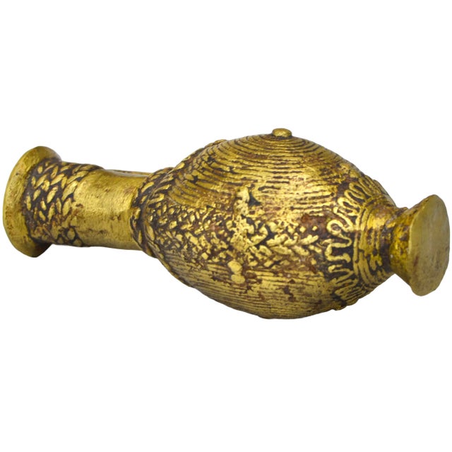 Early 20th Century Early 20th Century Handcrafted Moroccan Berber-Patterned Brass Vase For Sale - Image 5 of 5