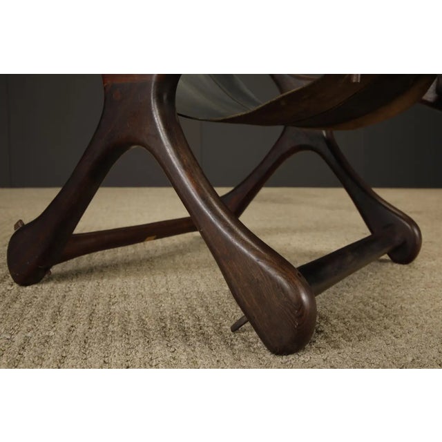 Rosewood and Leather 'Sloucher' Lounge Chair by Don Shoemaker, 1960s, Signed For Sale - Image 10 of 18