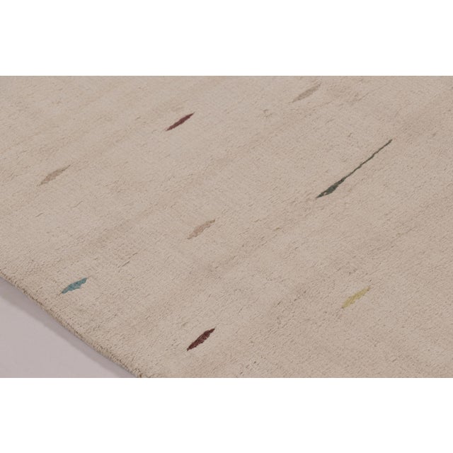 Textile Rug & Kilim’s Contemporary Runner Rug, Beige and Cream Minimalist Design For Sale - Image 7 of 10
