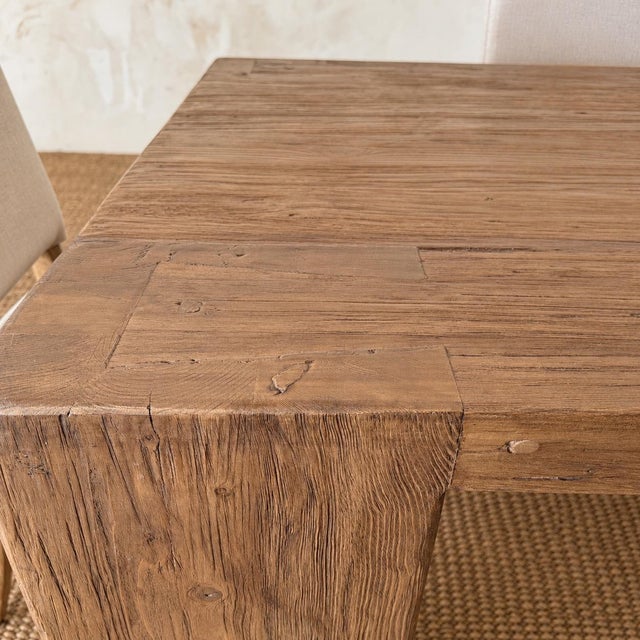 Rustic Beam XL Dining Table by Bloom Home Inc, Rustic Reclaimed Elm Design 86" For Sale - Image 3 of 16