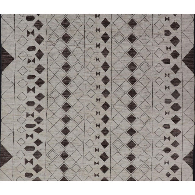 Moroccan Style Brown and Ivory Rug by Keivan Woven Arts 10'1 X 14'3 For Sale - Image 4 of 13