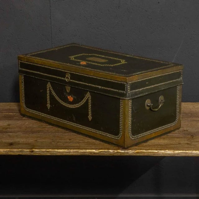 Metal Early 19th Century Coaching Trunk For Sale - Image 7 of 11