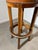 Vintage Wooden Bar Stools with Leather Seat and Brass Footrest, Set of 2 For Sale - Image 5 of 6
