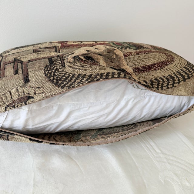 Fireside Dogs Vintage Tapestry Pillow For Sale In Raleigh - Image 6 of 7
