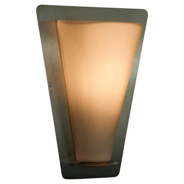 Metal and Opaline Glass Wall Lamp from Glashütte Limburg, 1960s For Sale - Image 9 of 9