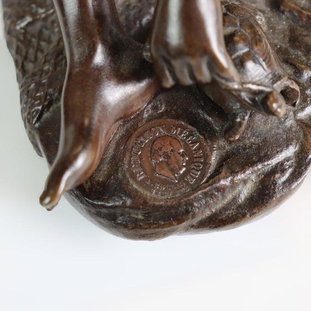 Antique French Barbedenne Fondeur Bronze Figure “Neopolitan Fisherboy” C1890 For Sale - Image 10 of 10