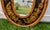 Brown Vtg. Painted Oval Tuscan Style Wall Mirror W/Fruit & Cornucopia Designs For Sale - Image 8 of 13