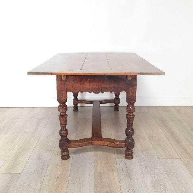 Fruitwood French Dining Table With Antique Elements For Sale - Image 10 of 12