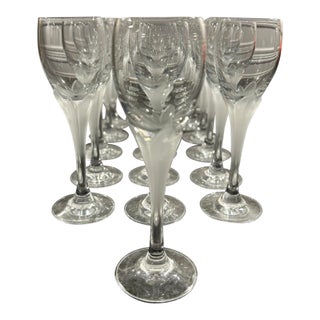1980s Schott-Zwiesel La Fleur Crystal Cordials - Set of 16 For Sale