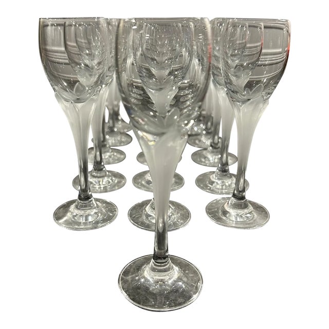 1980s Schott-Zwiesel La Fleur Crystal Cordials - Set of 16 For Sale