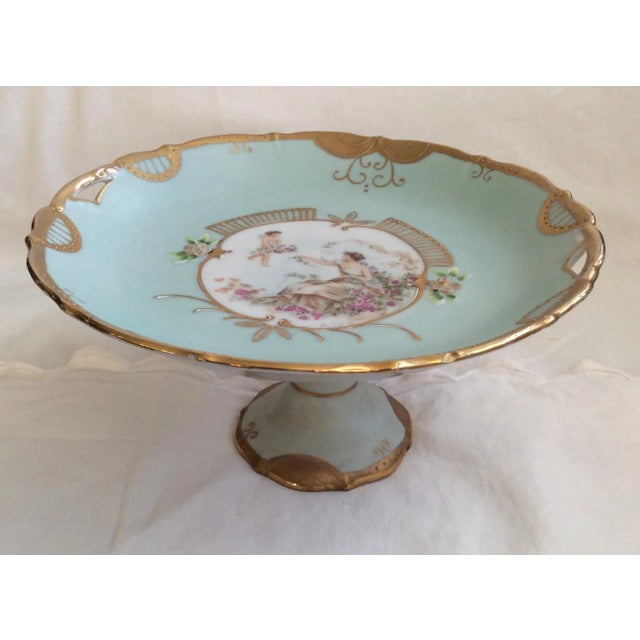 Hand Painted Porcelain Tazza For Sale - Image 10 of 10