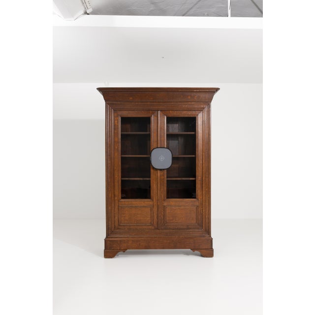 Tan Oak Louis Philippe Vitrine For Sale - Image 8 of 13