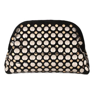 Aya Studded Frame Clutch in Black / Gold / Silver For Sale