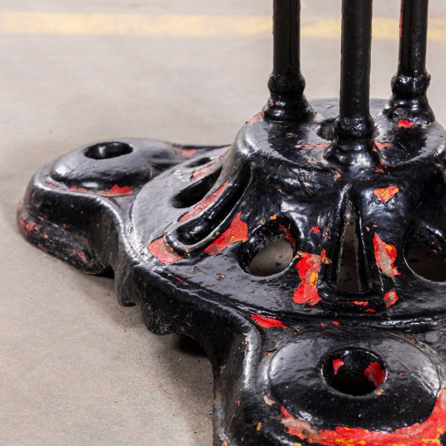 1950s French Red Metal Tripod Base Outdoor Gueridon Table, 1950s For Sale - Image 5 of 7