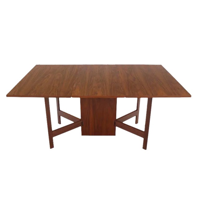 George Nelson Walnut Drop-Leaf Dining Table For Sale - Image 10 of 10