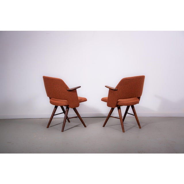 Pastoe FT30 chairs designed by Cees Braakman for Pastoe. Made in the Netherlands in the 1950s\. Markers mark under the...