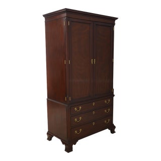 Kindel Mahogany 2 Piece Tv Wardrobe Cabinet For Sale