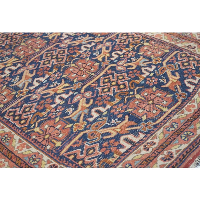 Blue Antique Afshar Rug 4'2'' x 5'9'' For Sale - Image 8 of 11