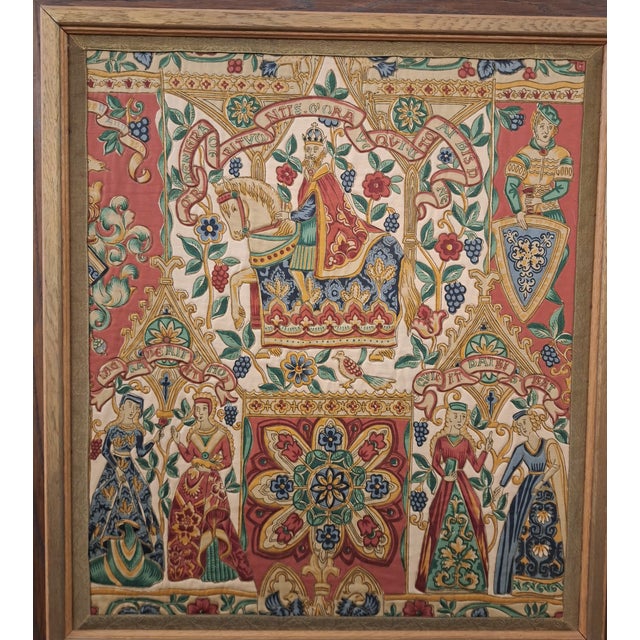 Vintage hand painted on silk woven with gold thread embroidery housed in a hardwood Frame. Both are in mint condition as...