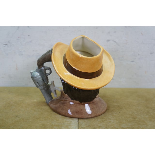 Ceramic American Royal Doulton Wyatt Earp Wild West Mustache Revolver Toby Character Jug For Sale - Image 7 of 11